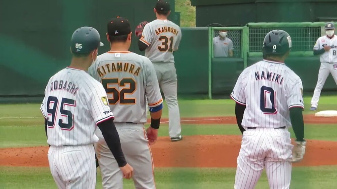 2022/6/16 #並木秀尊 読売先発 #31赤星優志 から俊足で二盗を狙うが・・・