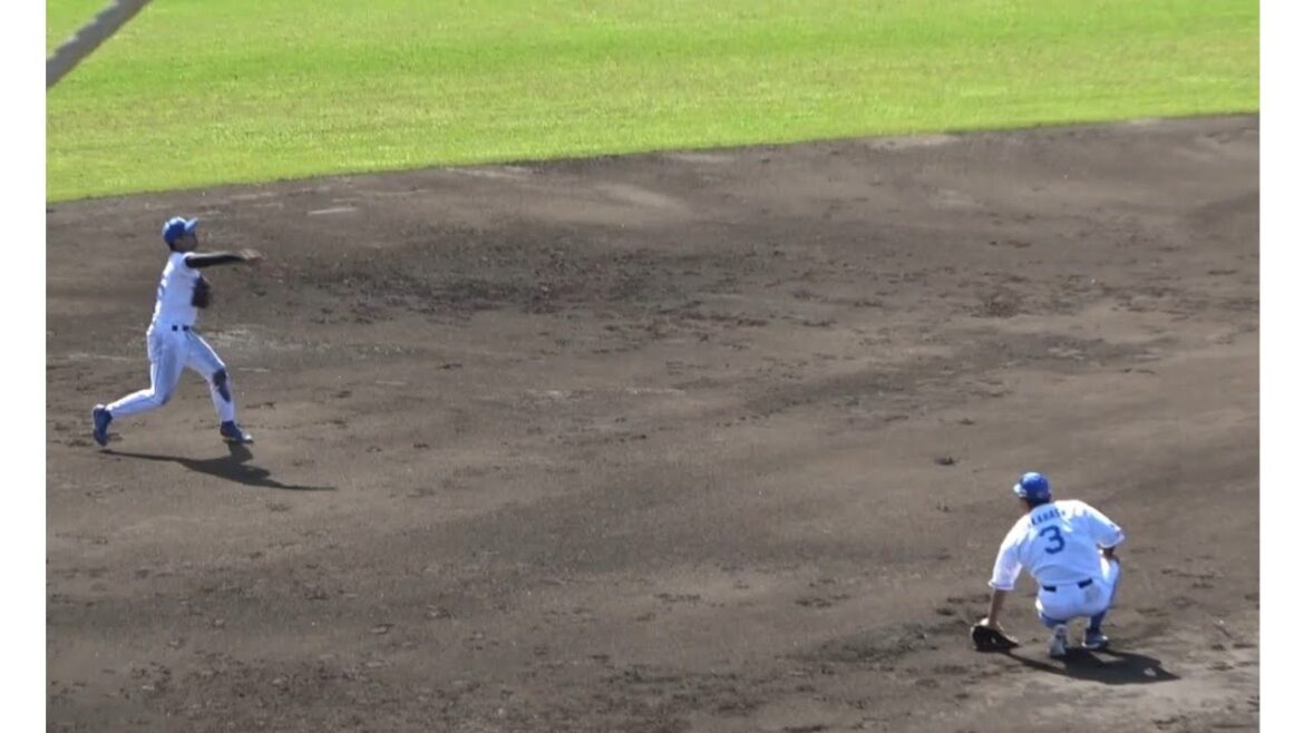 読谷阪神戦7回表、龍空が見せたファインプレーにどよめきと拍手が起こる！（2024年2月22日）