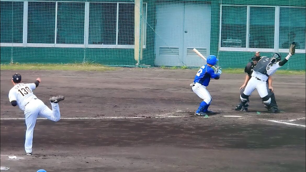 【大乱調】育成契約の佐藤蓮、ストレートが高めに荒れまくりで捕手がゴールキーパー状態。社会人相手に1イニング持たずにK.O.【阪神 vs エナジック】2024.2.18