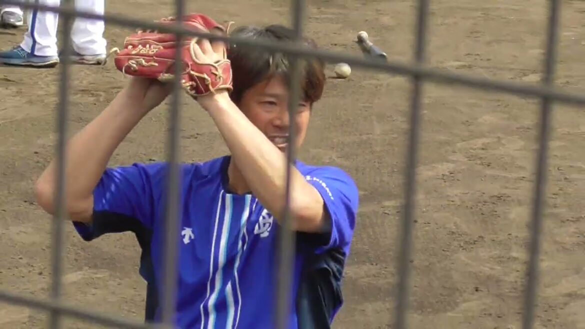 2024年2月 横浜DeNA春季キャンプA班 平田 真吾 投手の打撃投手前キャッチボール練習