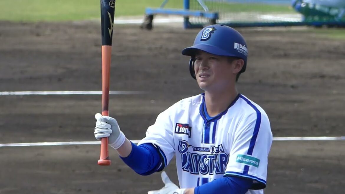 2024年2月 春季キャンプ練習試合 横浜DeNAー千葉ロッテ 柴田 竜拓 選手の第1打席