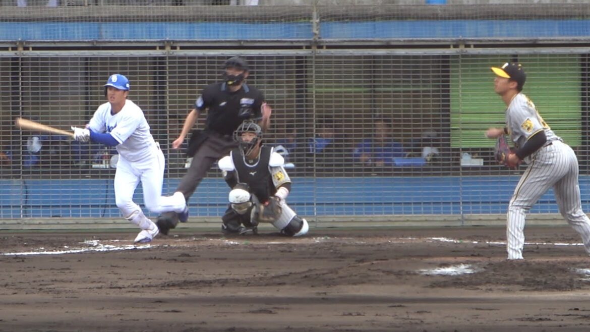 板山が古巣タイガースを相手に強く引っ張ったツーベース！ (2024/02/16)