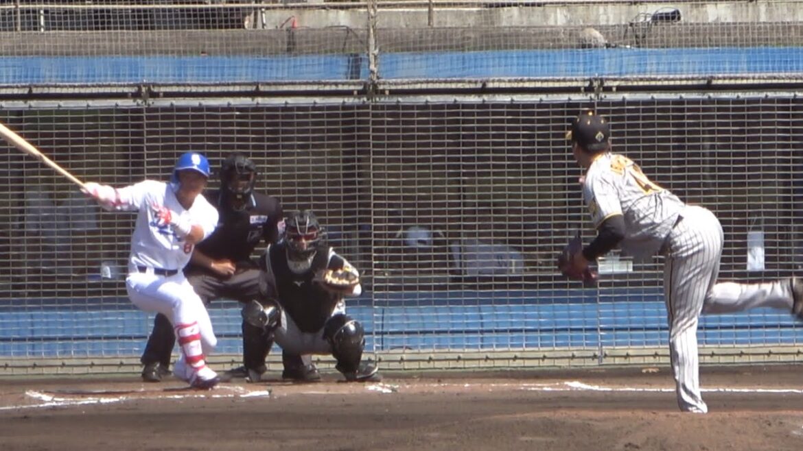 2024年実戦初打席の大島が流石のバットコントロールでいきなりヒット！ (2024/02/22)