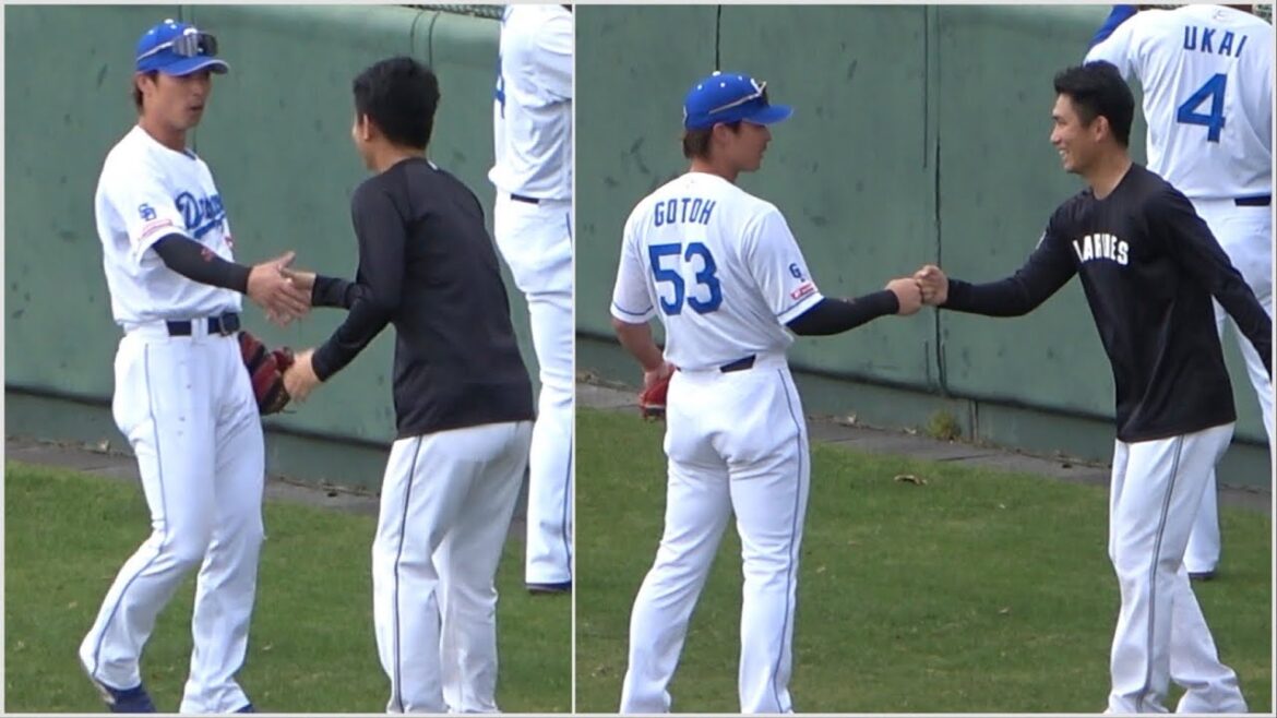 呼ばれて振り返ったらオリックスで一緒だった吉田凌がいてビックリな後藤駿太！ (2024/02/21)