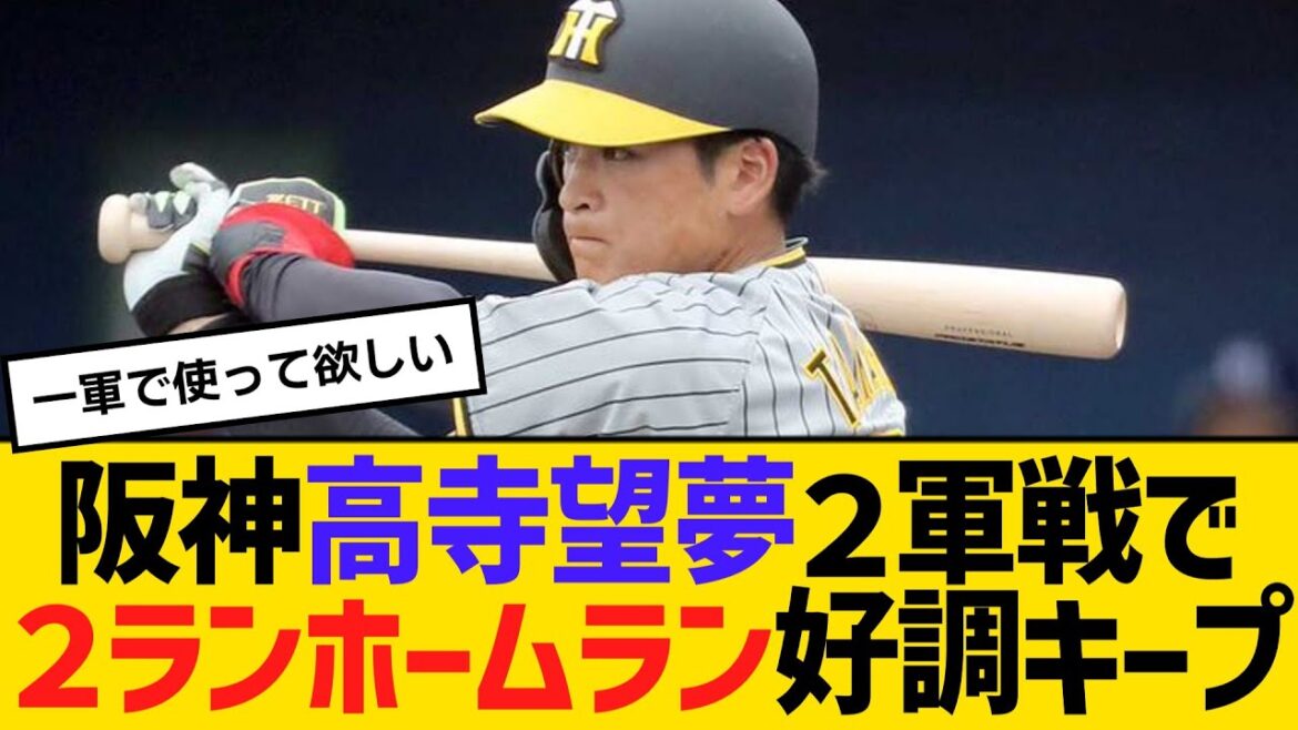 阪神・高寺望夢、２軍練習試合で２ランホームラン！好調キープ　【2ch】【5ch】【反応】