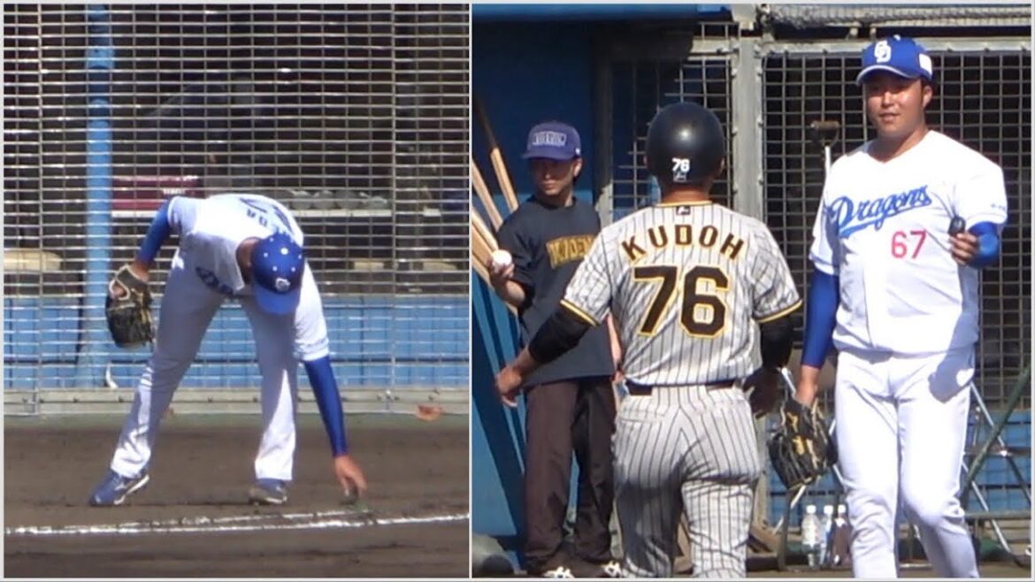 相手チームの落とし物に気付いて工藤コーチに届ける上田 (2024/02/22)