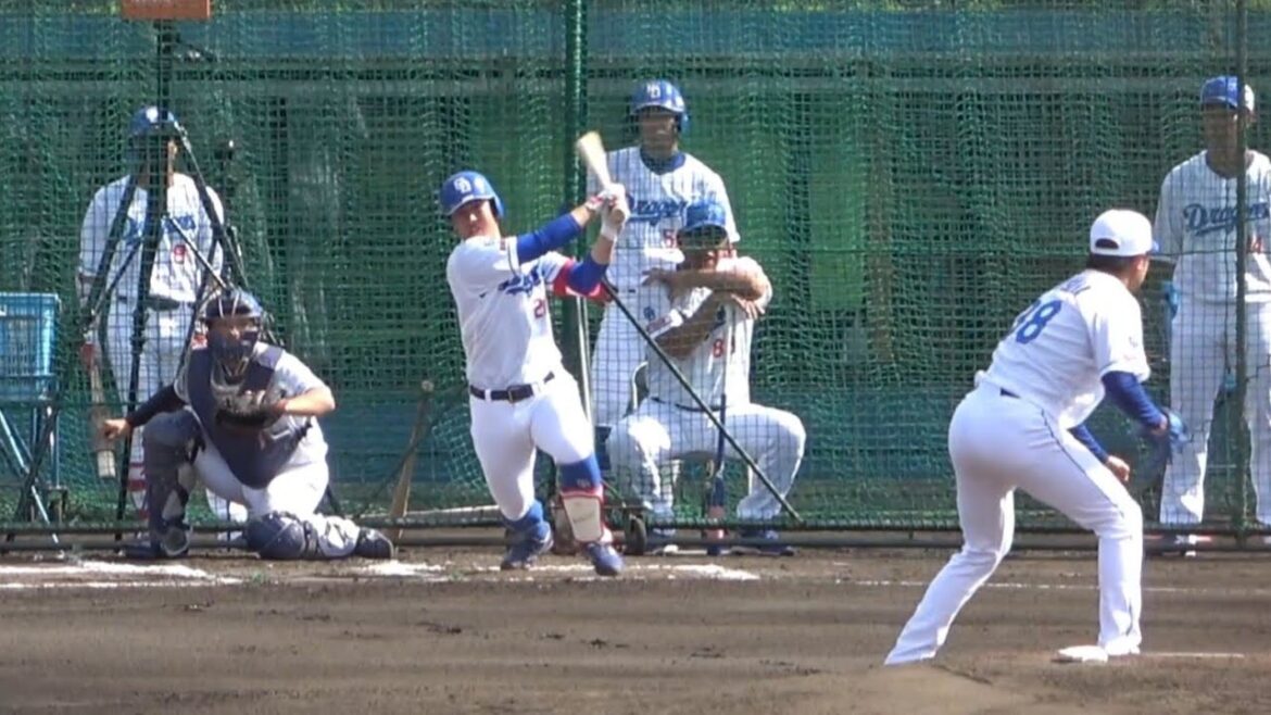 育成の星野真生が松葉&垣越からヒット！読谷第5クール2日目シート打撃（2024年2月21日）