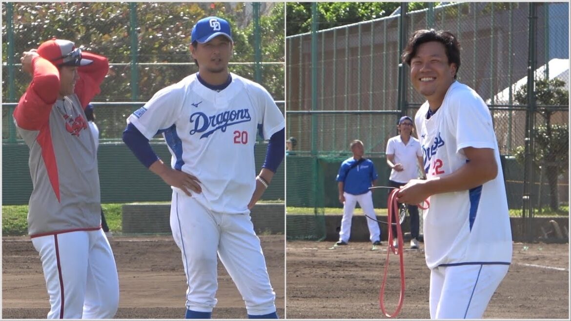 意外な繋がりも多い涌井&大野雄大とカープの選手たちの挨拶シーン！ (2024/02/23)