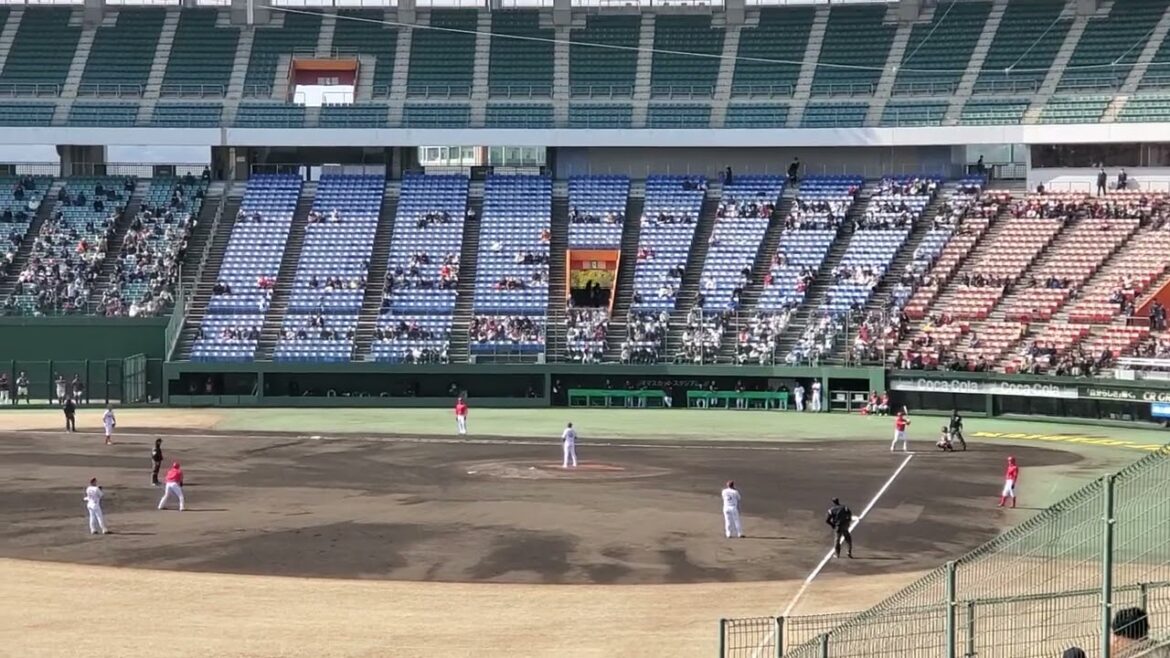 20240301　先制ﾀｲﾑﾘｰﾋｯﾄ♪【坂倉将吾 応援歌→得点ﾃｰﾏ｢宮島さん｣】　4回表　広島東洋ｶｰﾌﾟ@倉敷ﾏｽｶｯﾄｽﾀｼﾞｱﾑ･外野ﾚﾌﾄ ｵｰﾌﾟﾝ戦