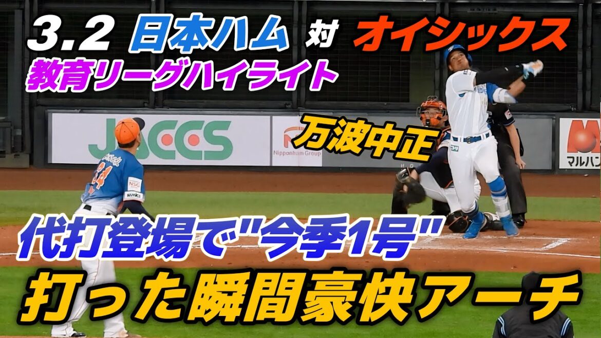 【ハイライト】2024.3.2 代打で登場の万波中正が豪快3ラン！アリエルマルティネスにもアーチ！FA移籍の山崎福也が3回パーフェクト投球【日本ハム vs オイシックス】