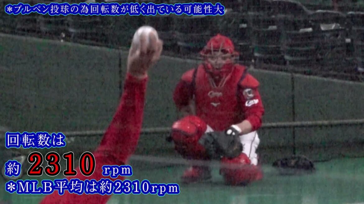 【広島カープ】栗林良吏のブルペンスロー映像と回転数