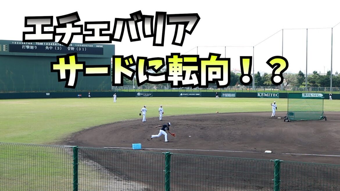 【千葉リヨマリーンズ】エチェバリアサード守備　2022年石垣島キャンプの様子を毎日配信中