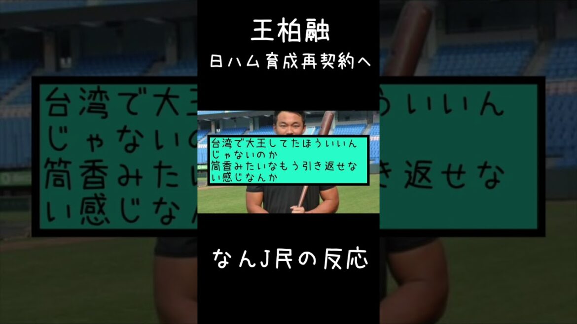 日本ハム、王柏融と育成再契約へ【なんJ反応】#shorts
