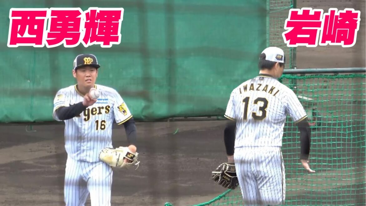 【バッティング練習に西勇輝と岩崎のベテラン組が登板する！打者は森下 前川】