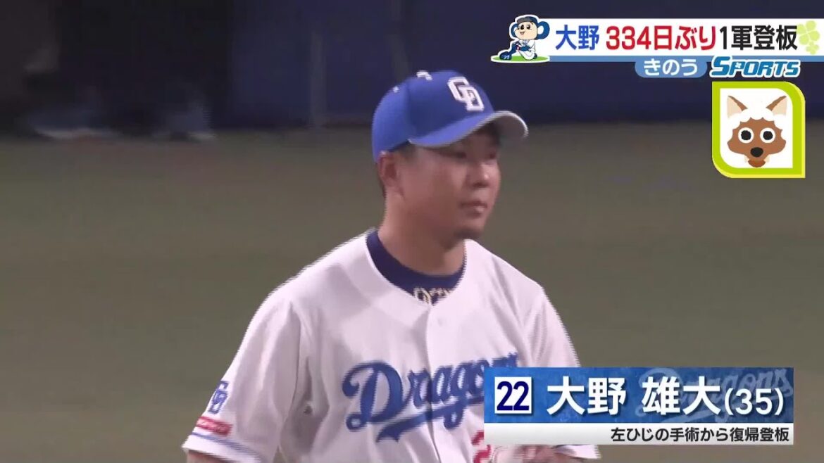 ドラゴンズ大野雄大　334日ぶりにバンテリンドームのマウンドへ　シーズンへ向け確かな手ごたえ