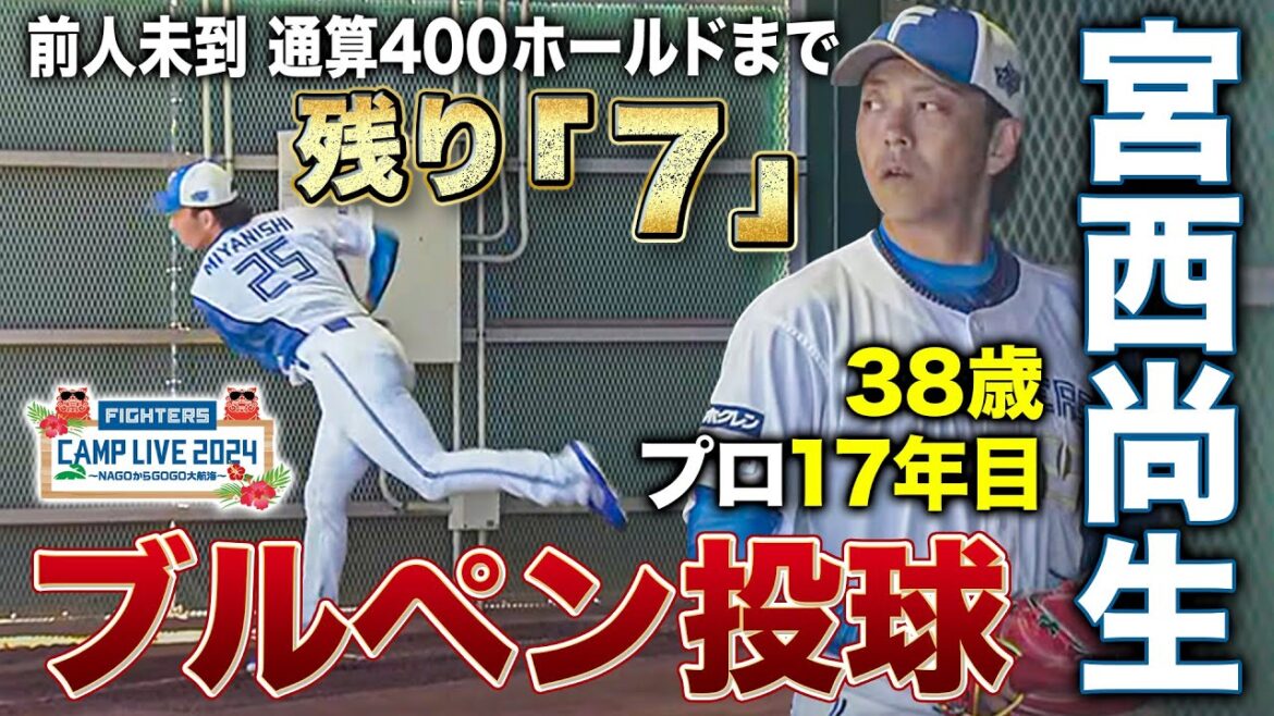 今季前人未到400ホールドの記録がかかる宮西尚生!国頭ブルペン投球<2/17ファイターズ春季キャンプ2024> 今季前人未到400ホールドの記録がかかる宮西尚生!国頭ブルペン投球<2/17ファイターズ春季キャンプ2024>