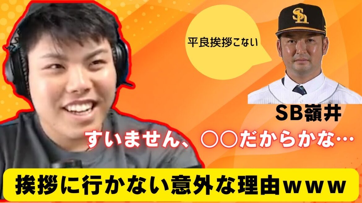 【平良海馬】ホークス嶺井からの一言に言い訳する平良ww 【平良海馬】ホークス嶺井からの一言に言い訳する平良ww
