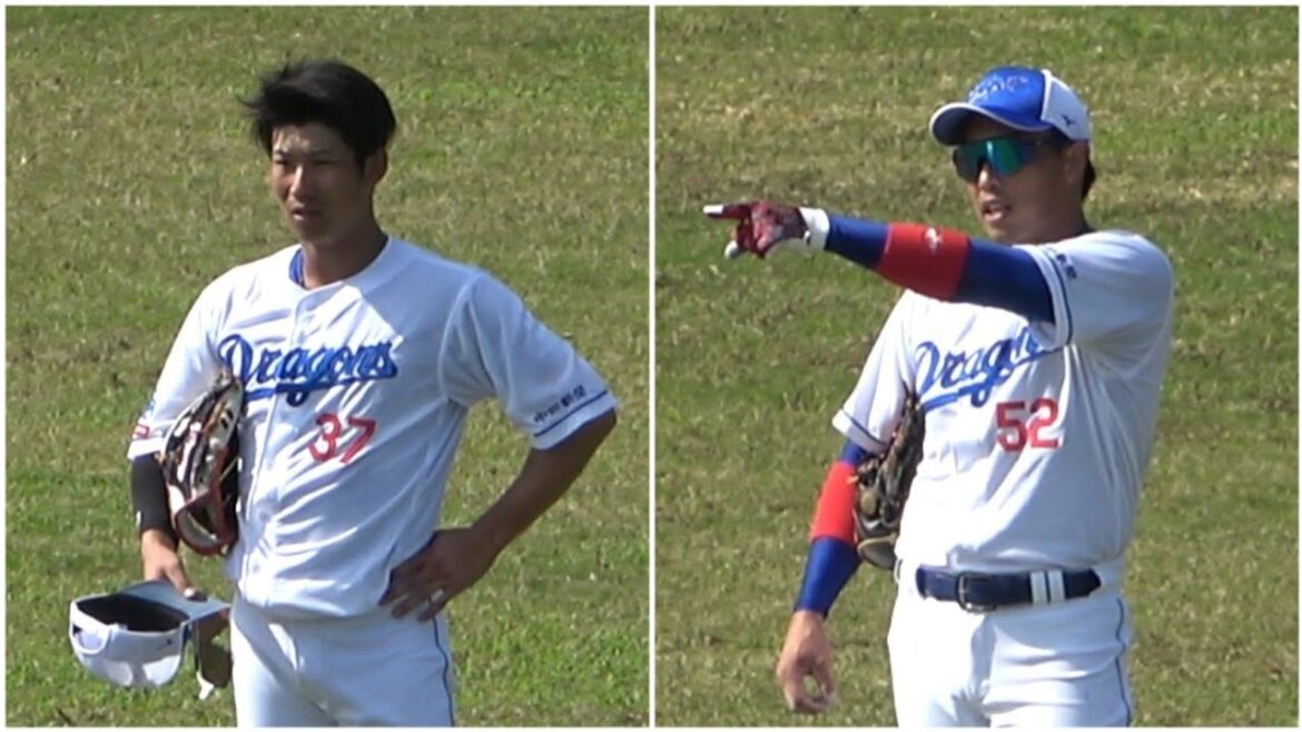 【ケースノック】2点リードの12回ウラ無死1塁で中安。返球の意図を聞かれ困惑する濱。続いて指名された加藤翔平の回答に中村コーチ『その通り』（2024年2月15日）