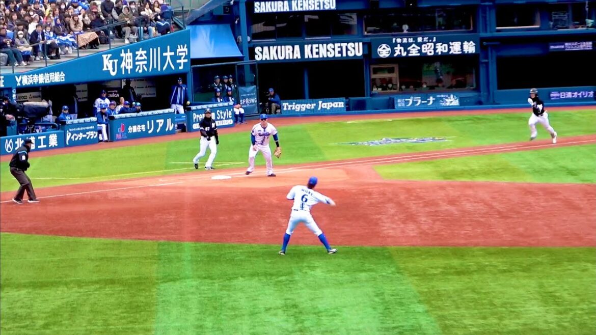 森敬斗が急造セカンドで攻守！ ワンバウンド送球にオースティンががっちり受け止める 横浜DeNAベイスターズ 2024/3/6