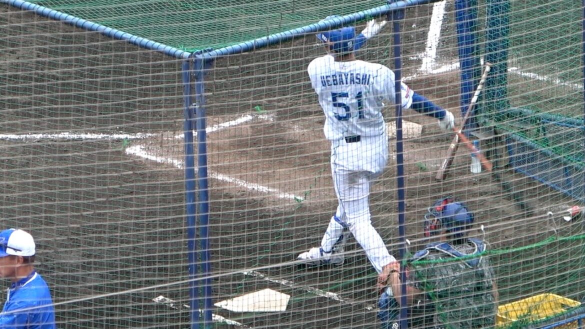 何度もスタンドインするなどパワーも見せつける上林のフリー打撃！ (2024/02/06)