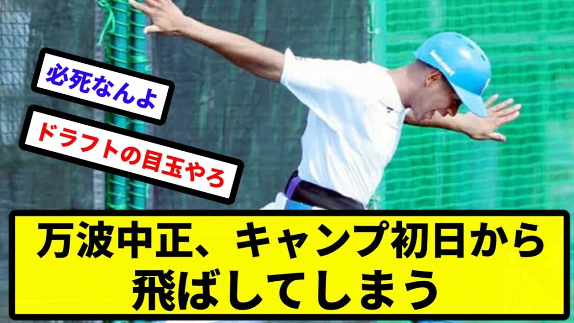 【ハム期待の男】万波中正、キャンプ初日から飛ばしてしまう【プロ野球反応集】【2chスレ】【1分動画】【5chスレ】