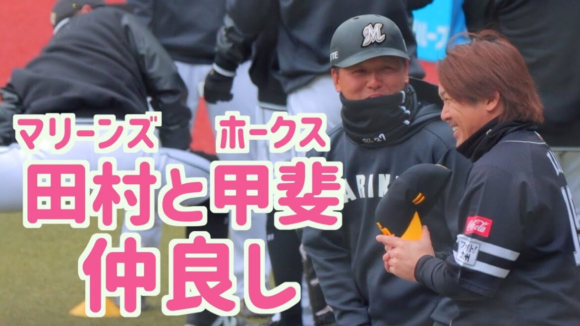 甲斐拓也と田村龍弘が仲良くおしゃべり♪