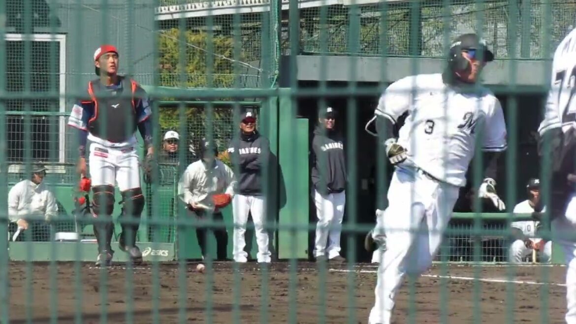 【マリーンズ】角中勝也の打撃フォーム2024年3月7日 春季教育リーグロッテ浦和球場 千葉ロッテ対 オイシックス新潟アルビレックスBC