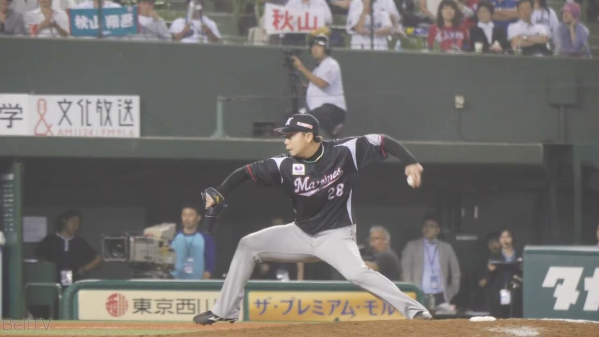 千葉ロッテマリーンズ 松永昂大 投球フォーム（スローモーション）2017.9.6