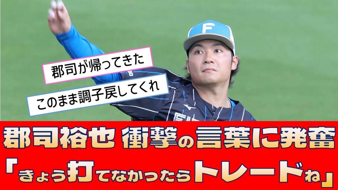 【日本ハム 郡司裕也】衝撃の言葉に発奮「きょう打てなかったらトレードね」【プロ野球 2ch 5ch なんJ】