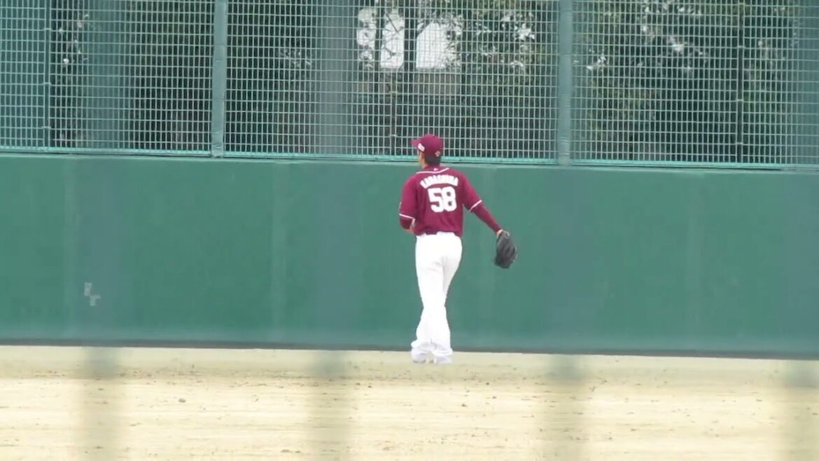 楽天 辛島 航キャッチボール（春季教育リーグ 千葉ロッテマリーンズ対 楽天ゴールデンイーグルス） ＃2024年3月5日