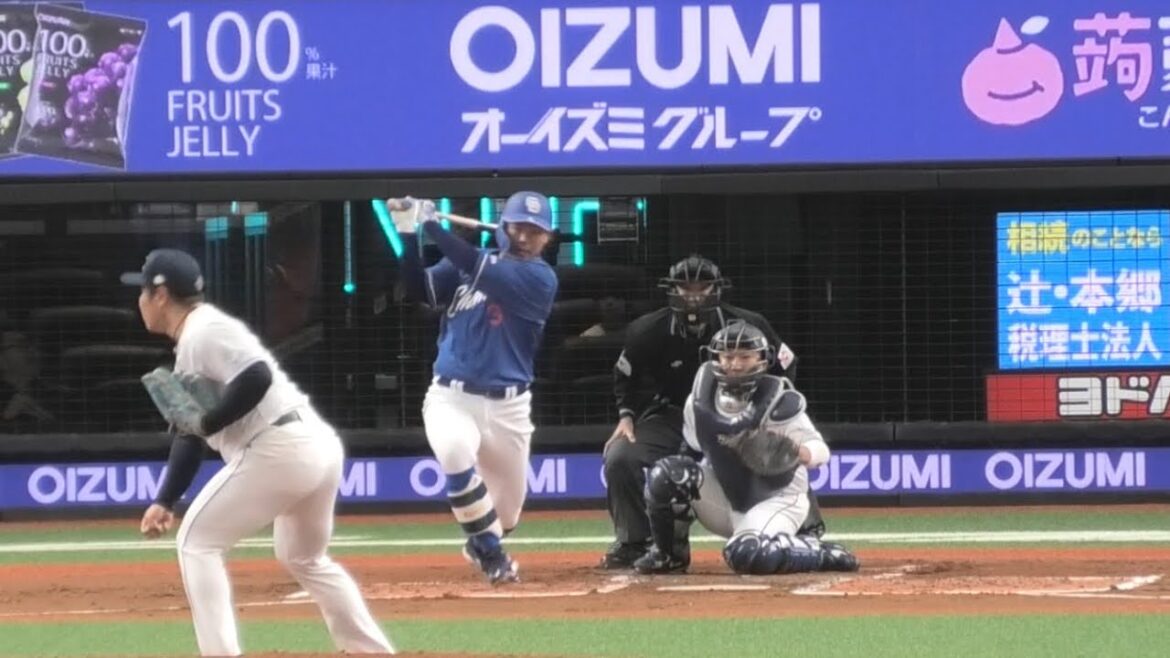 -2024.03.12-【オープン戦】２回表 高橋周平 今年は違う⁈痛烈一打をライト前へ！ オープン戦初打席初ヒット 中日ドラゴンズ（vs埼玉西武）