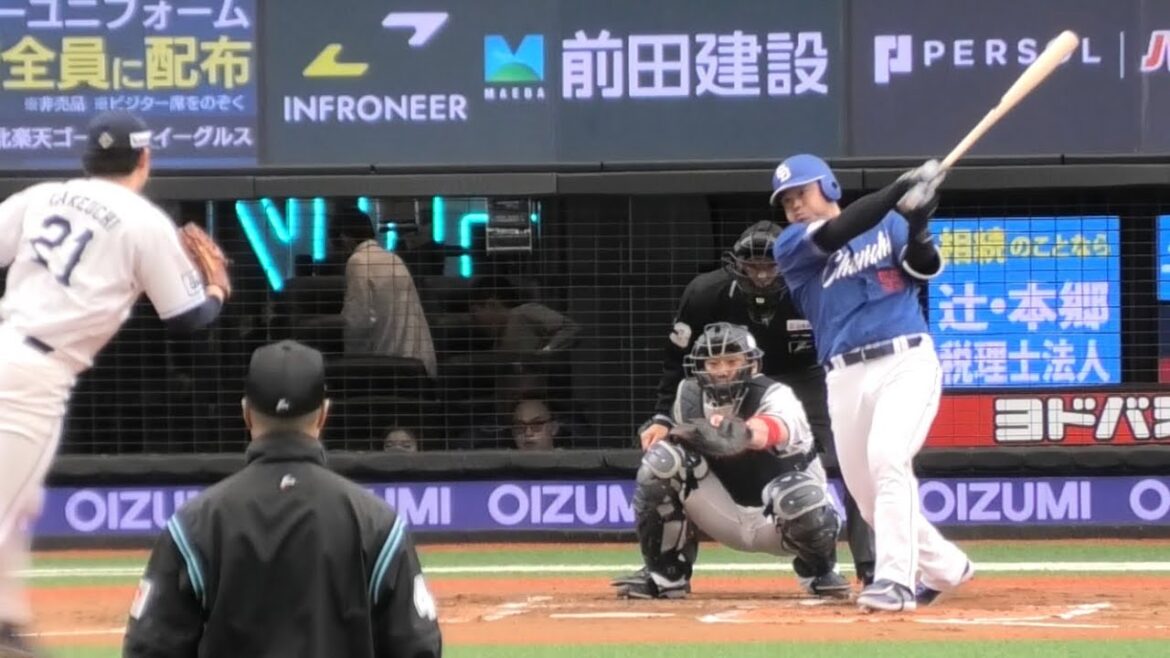 -2024.03.13-【オープン戦】２回表 細川成也 激走!! 右中間へのスリーベースヒットも得点ならす… 中日ドラゴンズ（vs埼玉西武）