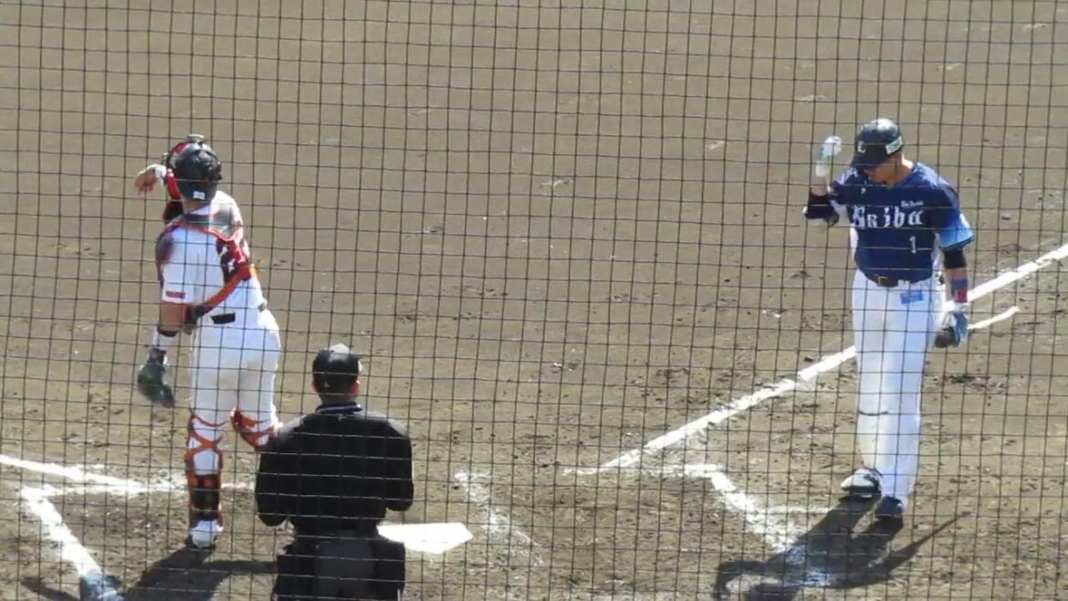 ライオンズ栗山巧バッティングフォーム［読売ジャイアンツ対 西武ライオンズ 2軍 2024年3月10日］