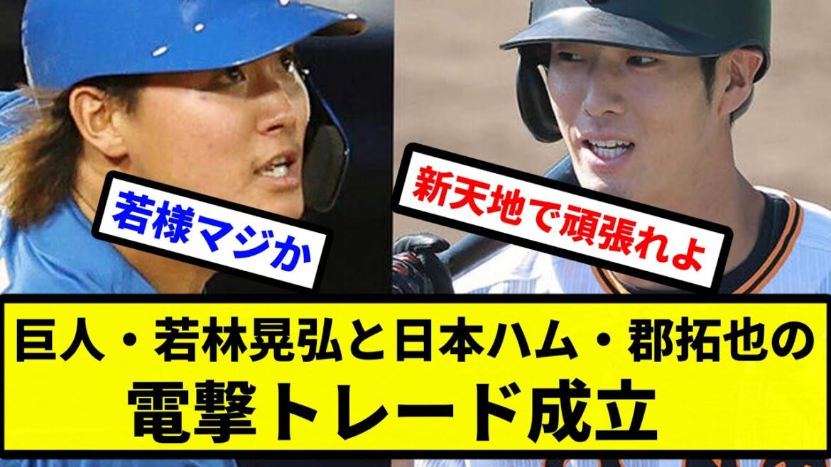【トレード速報】巨人・若林晃弘と日本ハム・郡拓也の電撃トレード成立【プロ野球反応集】【2chスレ】【1分動画】【5chスレ】