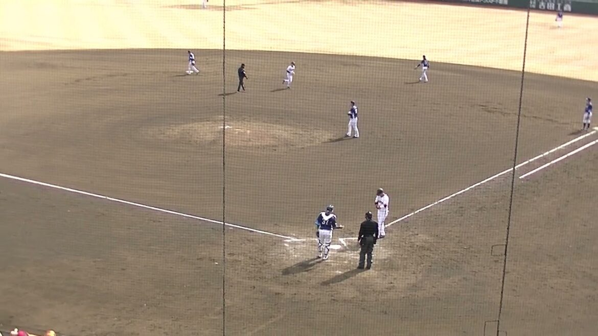 中山礼都をファーストゴロに打ち取るライオンズ粟津凱士【教育リーグ読売ジャイアンツ対 西武ライオンズ2024年3月10日】