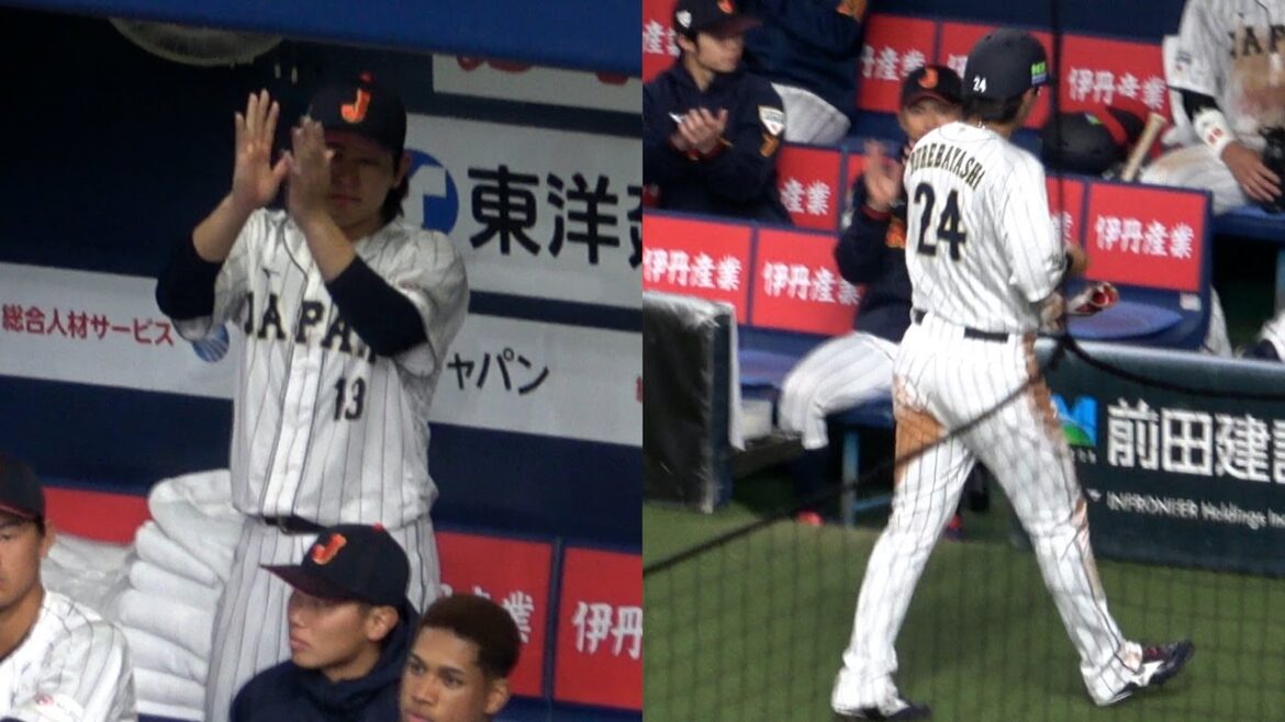 ヒットを打った紅林がベンチに戻ってくると拍手で迎える宮城大弥！
