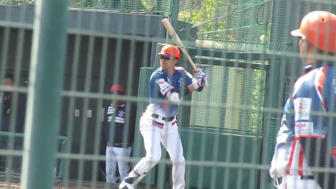 【オイシックス】田中俊太の打撃フォーム2024年3月7日 春季教育リーグロッテ浦和球場 千葉ロッテ対 オイシックス新潟アルビレックスBC
