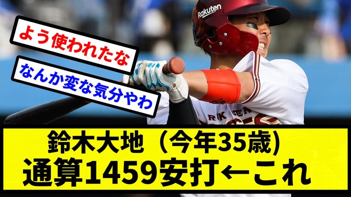 【1500いけるか？】鈴木大地（今年35歳) 通算1459安打←これ【プロ野球反応集】【2chスレ】【1分動画】【5chスレ】