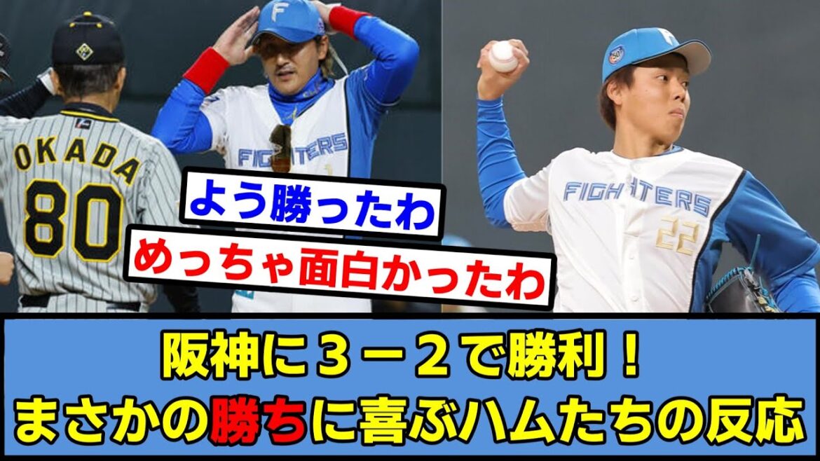 【1点差勝利】阪神に3-2で勝利!まさかの勝ちに喜ぶハムたちの反応 【1点差勝利】阪神に3-2で勝利!まさかの勝ちに喜ぶハムたちの反応