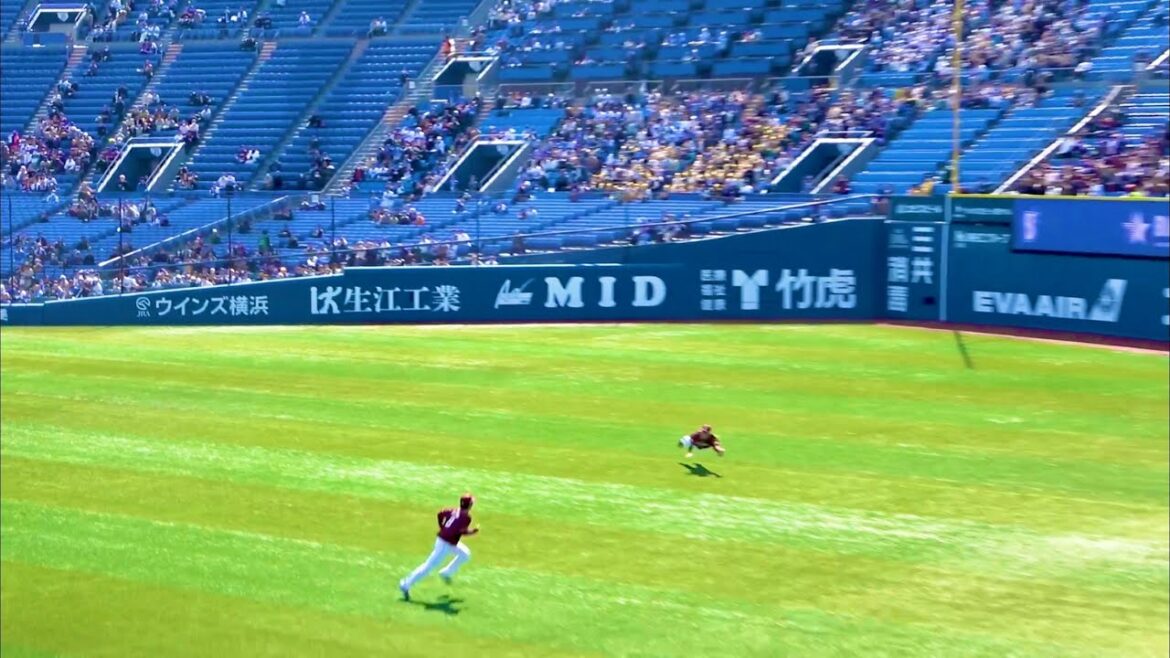 伊藤裕季也が古巣DeNAに外野で魅せる！ オースティンの痛烈な打球をダイビングキャッチ！ 横浜DeNAベイスターズ 2024/3/15