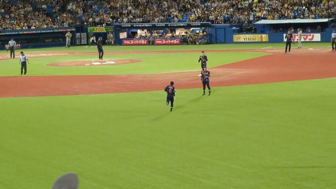 2023.7.22 ヤクルト対阪神 並木の美しいダイビングキャッチ