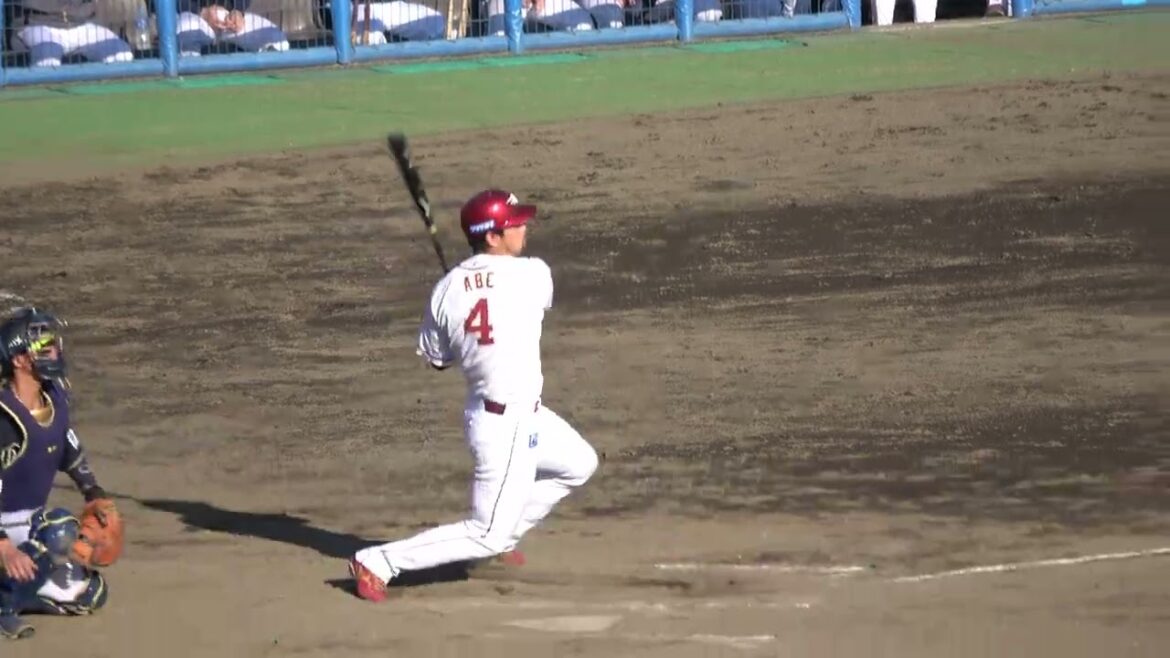 東北楽天ゴールデンイーグルス 阿部寿樹選手 ライト前ヒット 代打 第1打席 2024/3/13 草薙球場 VS オリックスバファローズ