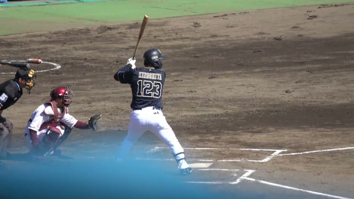 オリックスバファローズ 木下元秀選手 第1打席 セカンドフライ 2024/3/13 草薙球場 VS 東北楽天ゴールデンイーグルス