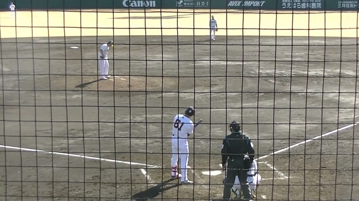 巨人 増田陸セカンドゴロに倒れる（2024年3月3日 練習試合 読売ジャイアンツ対 尚武フェニックス）