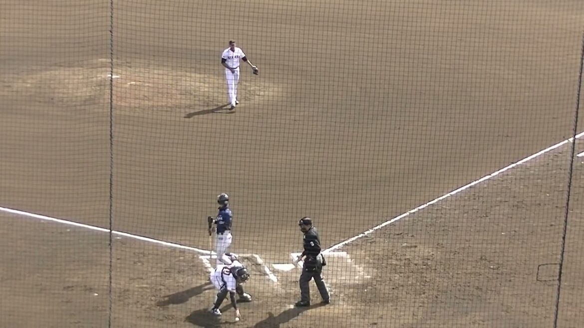 西武 川野涼多 際どいところを見逃し四球を選ぶ【教育リーグ読売ジャイアンツ対 西武ライオンズ2024年3月10日】