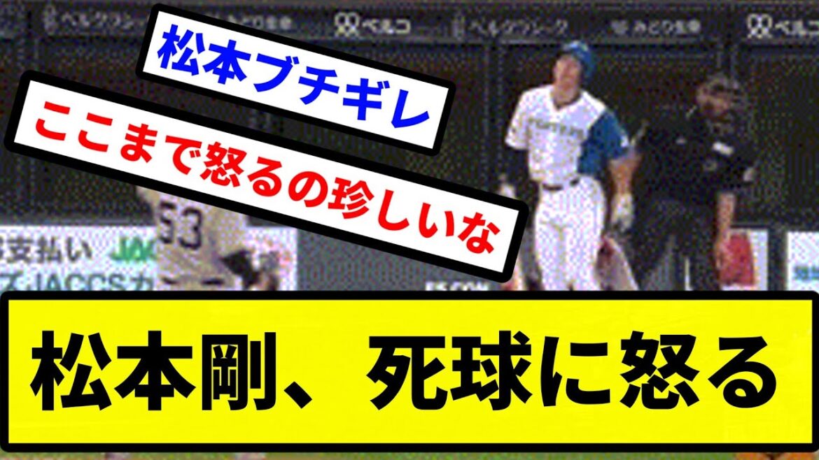 【ないぴ事件】松本剛、死球に怒る【プロ野球反応集】【2chスレ】【1分動画】【5chスレ】