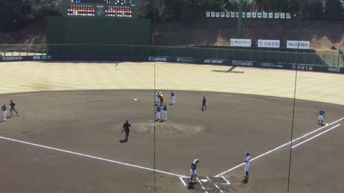 若林晃弘がツーベースヒットで立岡宗一郎の場面（春季教育リーグ 読売ジャイアンツ対 西武ライオンズ2024年3月10日）