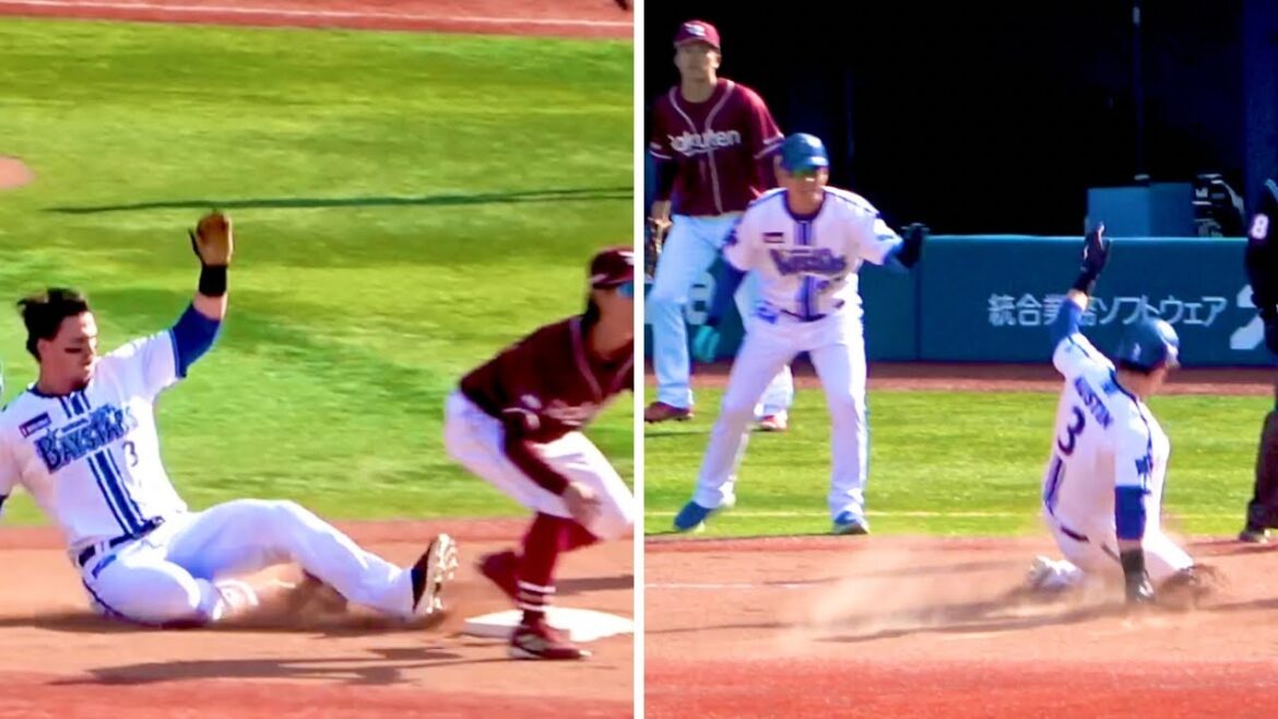 『えっ走るの？』オースティン『タッチアップで二塁、三塁へ積極走塁』 横浜DeNAベイスターズ 2024/3/15