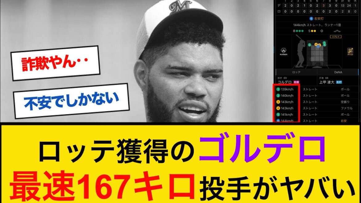 【悲報】ロッテ獲得の新外国人コルデロ、最速167キロのはずが悲しい状況に‥【なんJプロ野球反応】 #新外国人 #千葉ロッテマリーンズ
