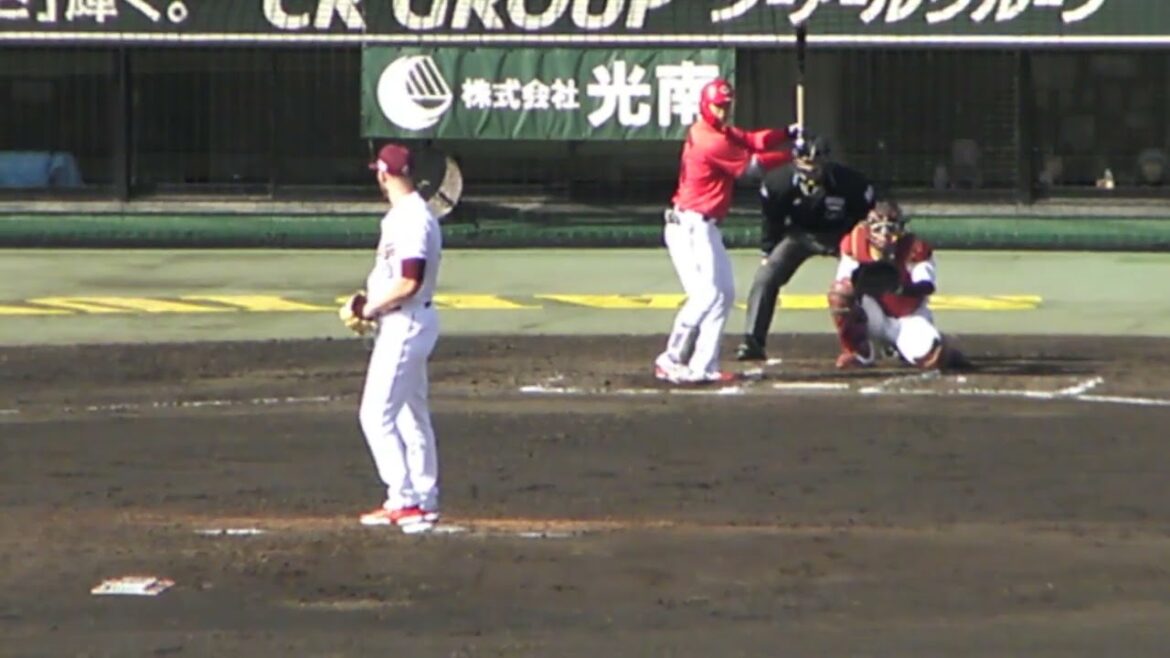 【2024 オープン戦】広島カープ 林 晃汰のバッティングフォーム_2024030201